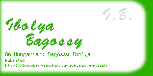 ibolya bagossy business card